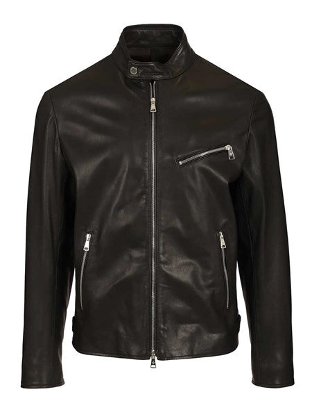 Giacca biker in pelle