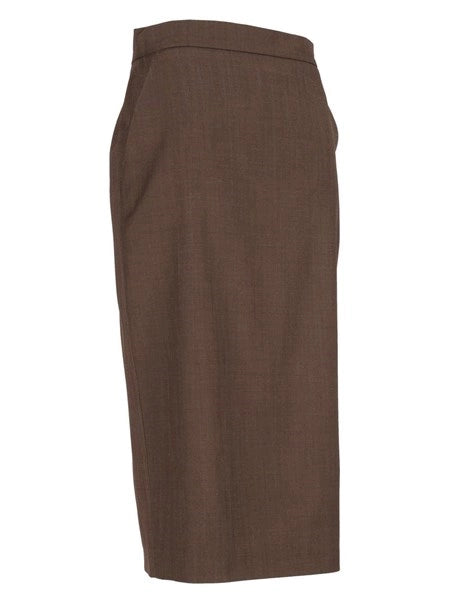 Gonna tubino in gabardina di lana