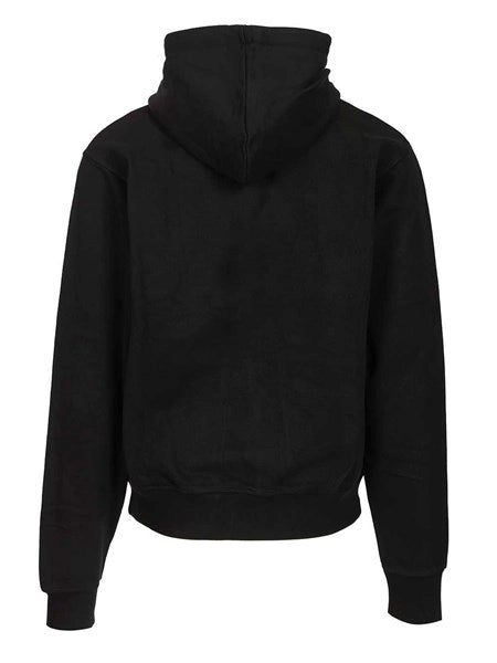 Felpa con cappuccio e zip con logo circolare