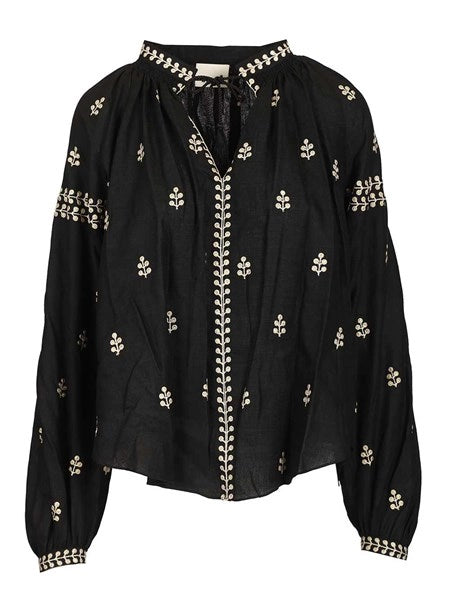 blusa rodis in seta tussar ricamata
