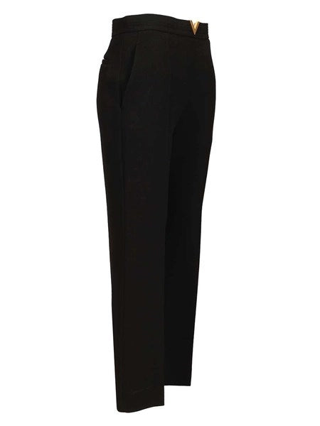 Pantaloni regular VLogo in crêpe di lana