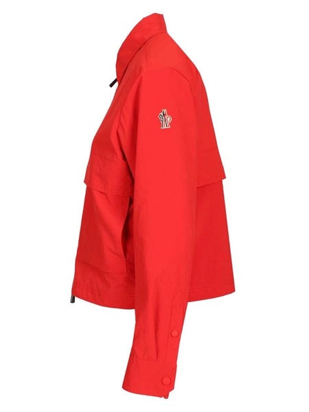 Overshirt in tela con logo ricamato