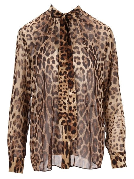 Camicia in chiffon stampa leopardo