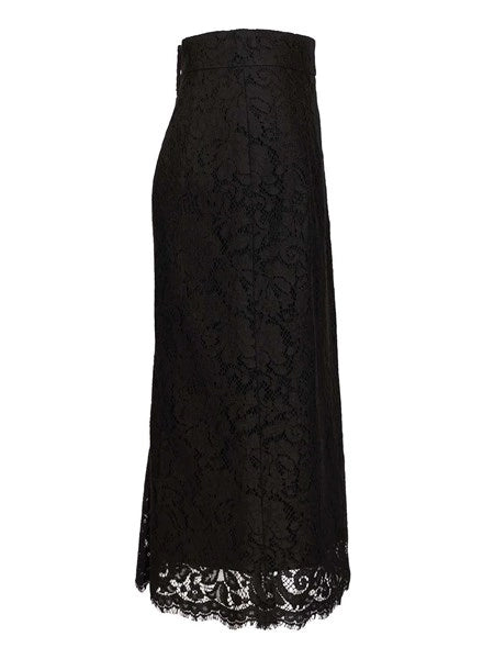 Gonna midi in pizzo stretch