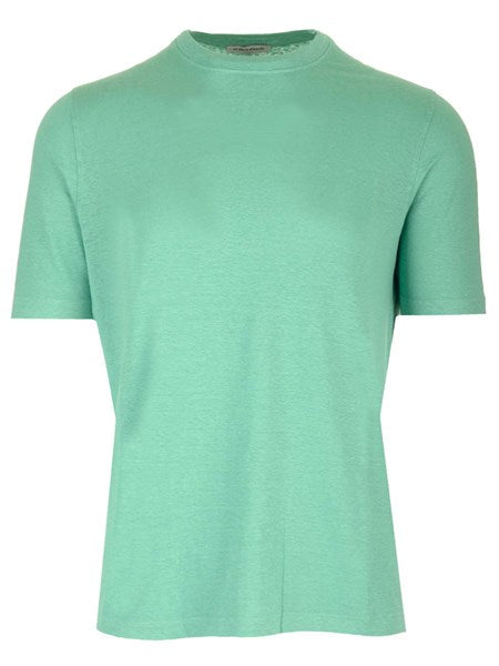 T-shirt verde acqua in lino