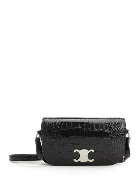 Borsa in pelle stampa coccodrillo