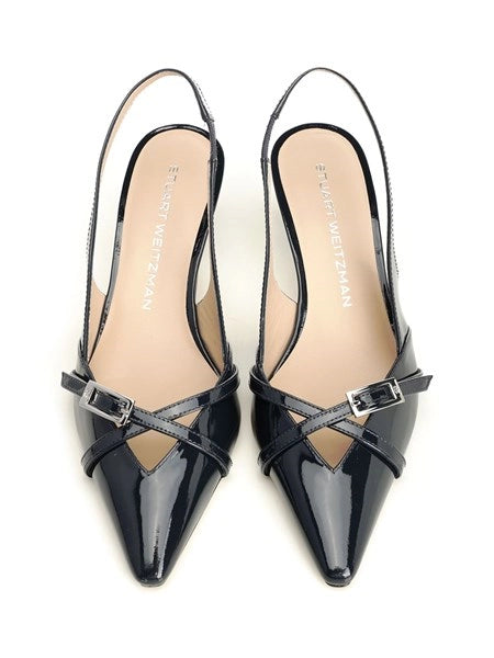 Slingback Georgie in vernice blu