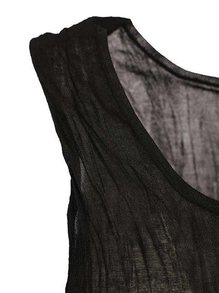 Crinkled knit tank dress