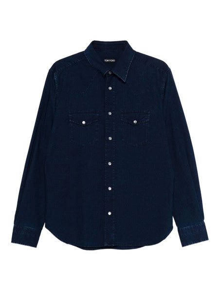 Camicia in denim leggero DENIM LIGHT POPLIN SLIM FIT WESTERN SHIRT