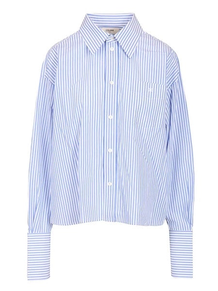 Camicia cropped a righe