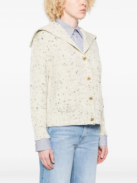 Cardigan in lana a coste