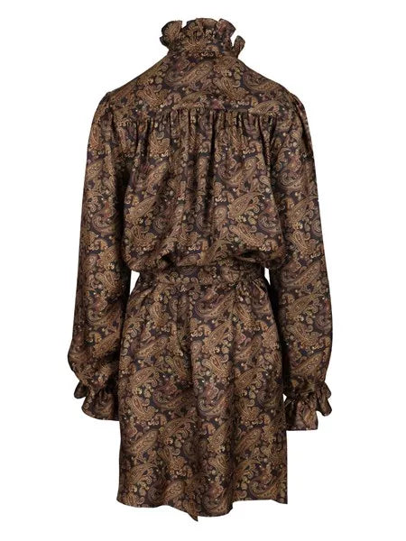 Abito in twill di seta motivo paisley