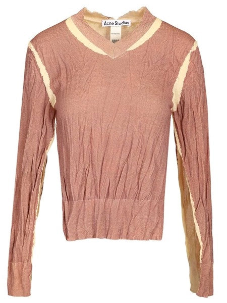 Maglia stropicciata con scollo a V