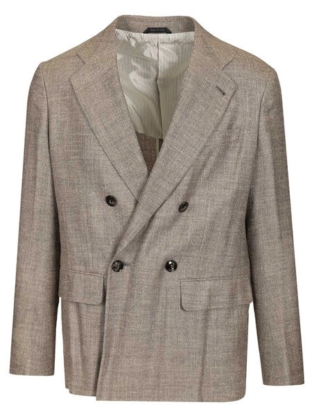 Blazer doppiopetto in misto lino