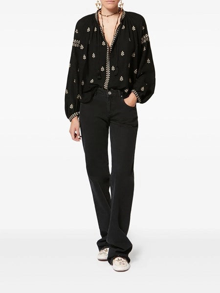 blusa rodis in seta tussar ricamata