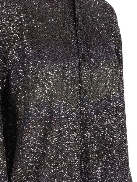 Camicia oversize con applicazione di paillettes