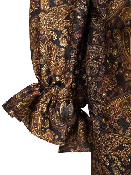 Abito in twill di seta motivo paisley