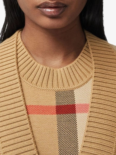 Cardigan in misto lana Check