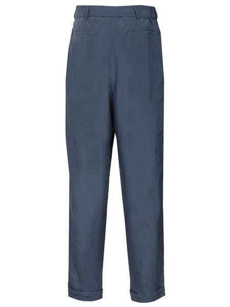 Pantaloni con cintura in seta habutai