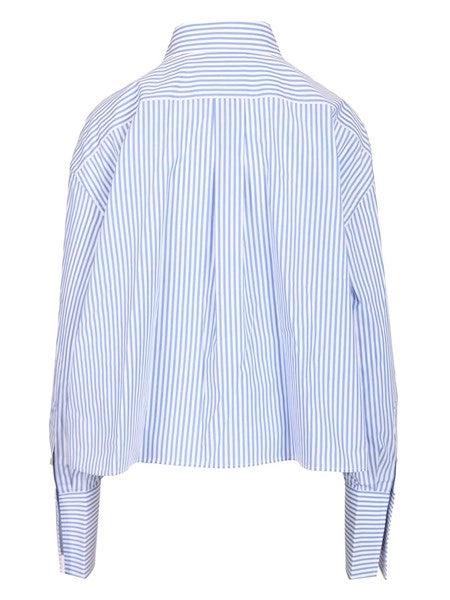 Camicia cropped a righe