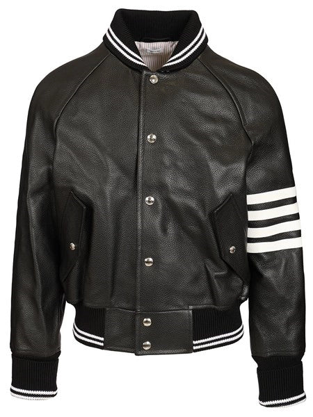 Giacca bomber 4-Bar in pelle