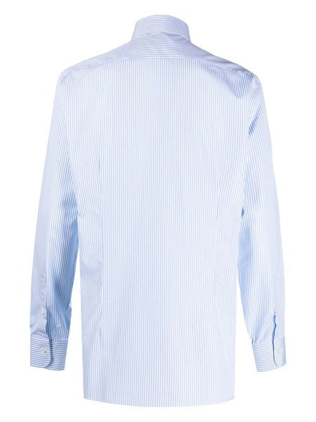 Camicia a righe azzurre