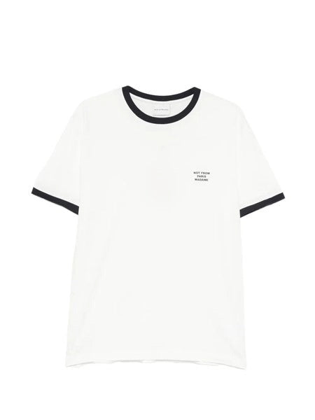 T-shirt con slogan a contrasto