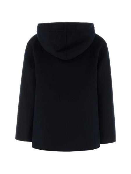 Cappotto con cappuccio in lana, cachemire e seta