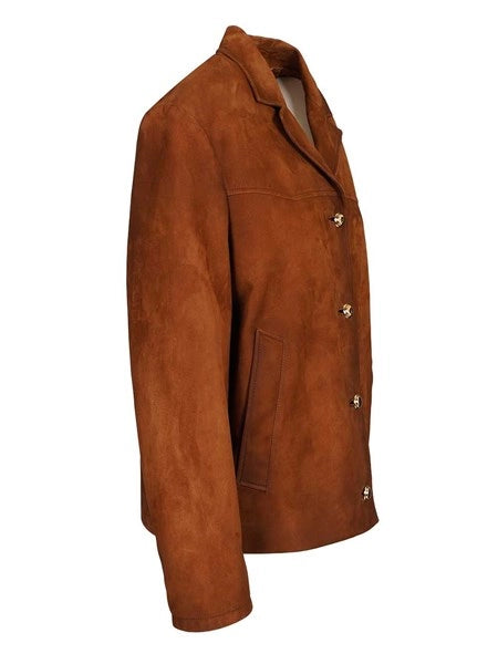 Giacca in pelle scamosciata