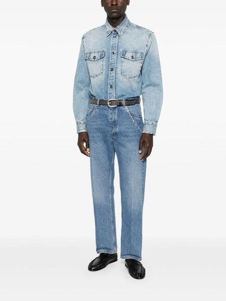Camicia in denim con borchie