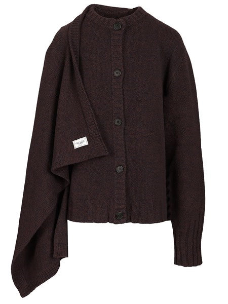 Cardigan con dettagli drappeggiati