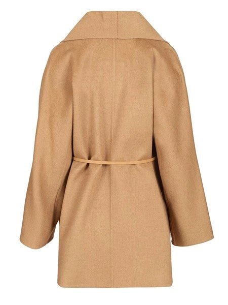 Cappotto cardigan in cammello