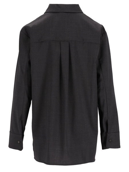 Camicia basic in tela di lana