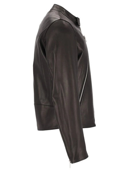 Giacca in pelle 5-zip
