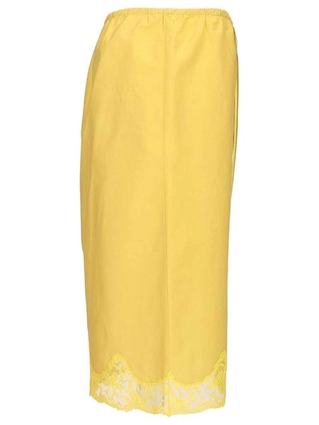 Gonna stile sottoveste con pizzo in cotone e seta