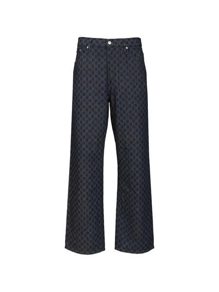 Jeans a gamba larga floreali