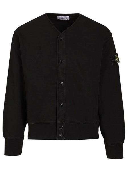 Felpa cardigan in pile di cotone biologico