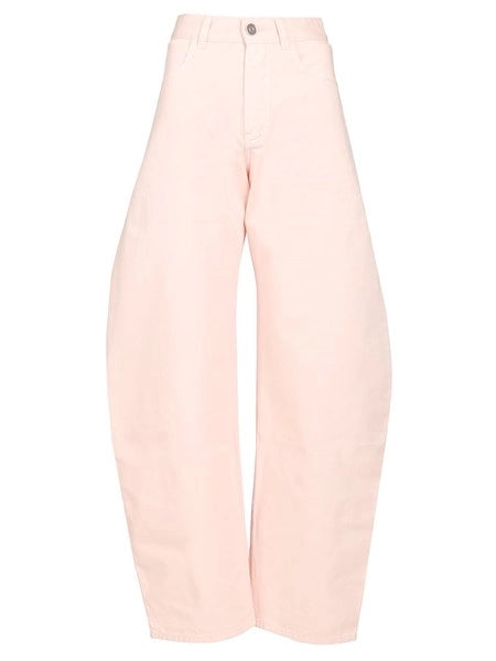 Pantaloni denim arrotondati