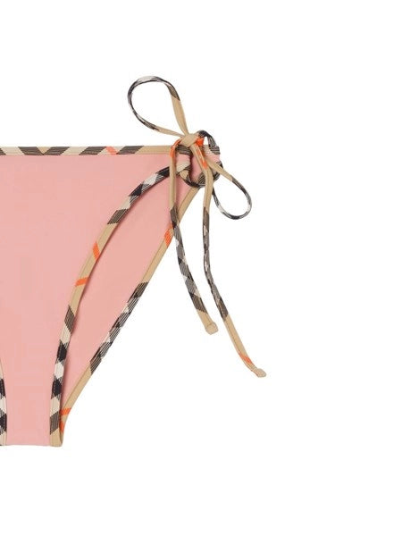 Slip bikini con bordi a quadri