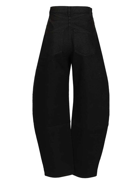 Jeans arrotondati in denim