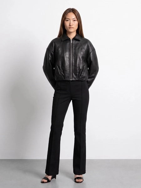 Giacca in pelle boxy