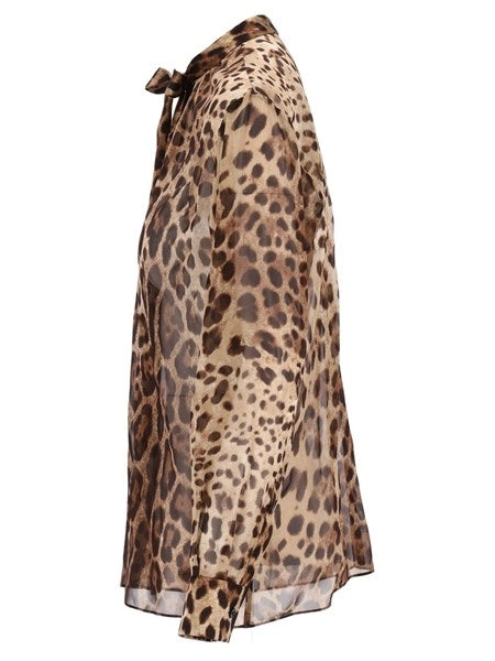 Camicia in chiffon stampa leopardo