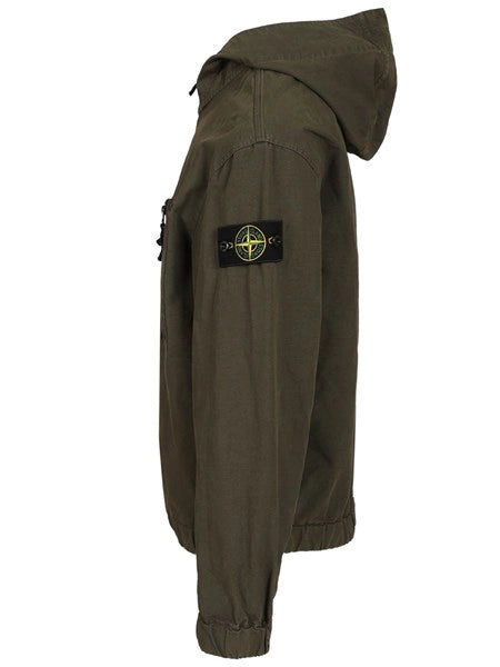 Overshirt con cappuccio in ripstop di cotone biologico