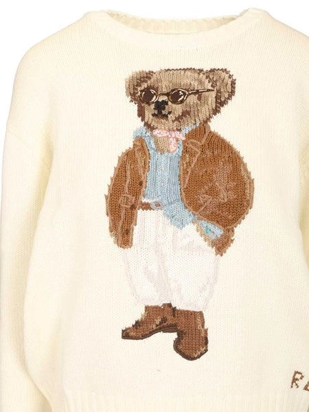 Pullover Polo Bear in cotone con intarsi