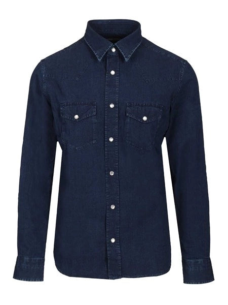 Camicia in denim leggero DENIM LIGHT POPLIN SLIM FIT WESTERN SHIRT