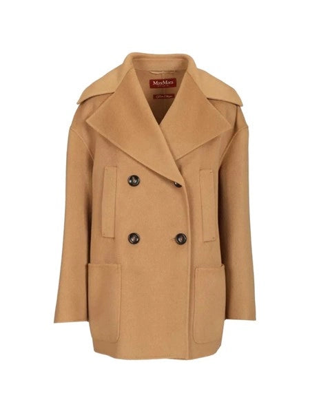 Giaccone doppiopetto in lana e cashmere