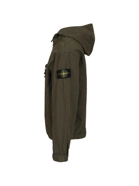 Overshirt con cappuccio in ripstop di cotone biologico