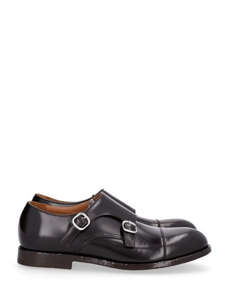 Scarpa doppia fibbia in pelle di cervo