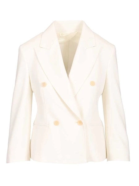 Blazer crop in tela di lana
