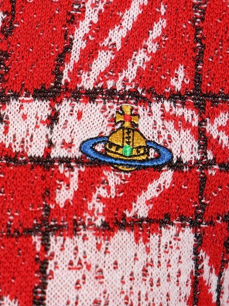 Cardigan a quadri scarabocchiati
